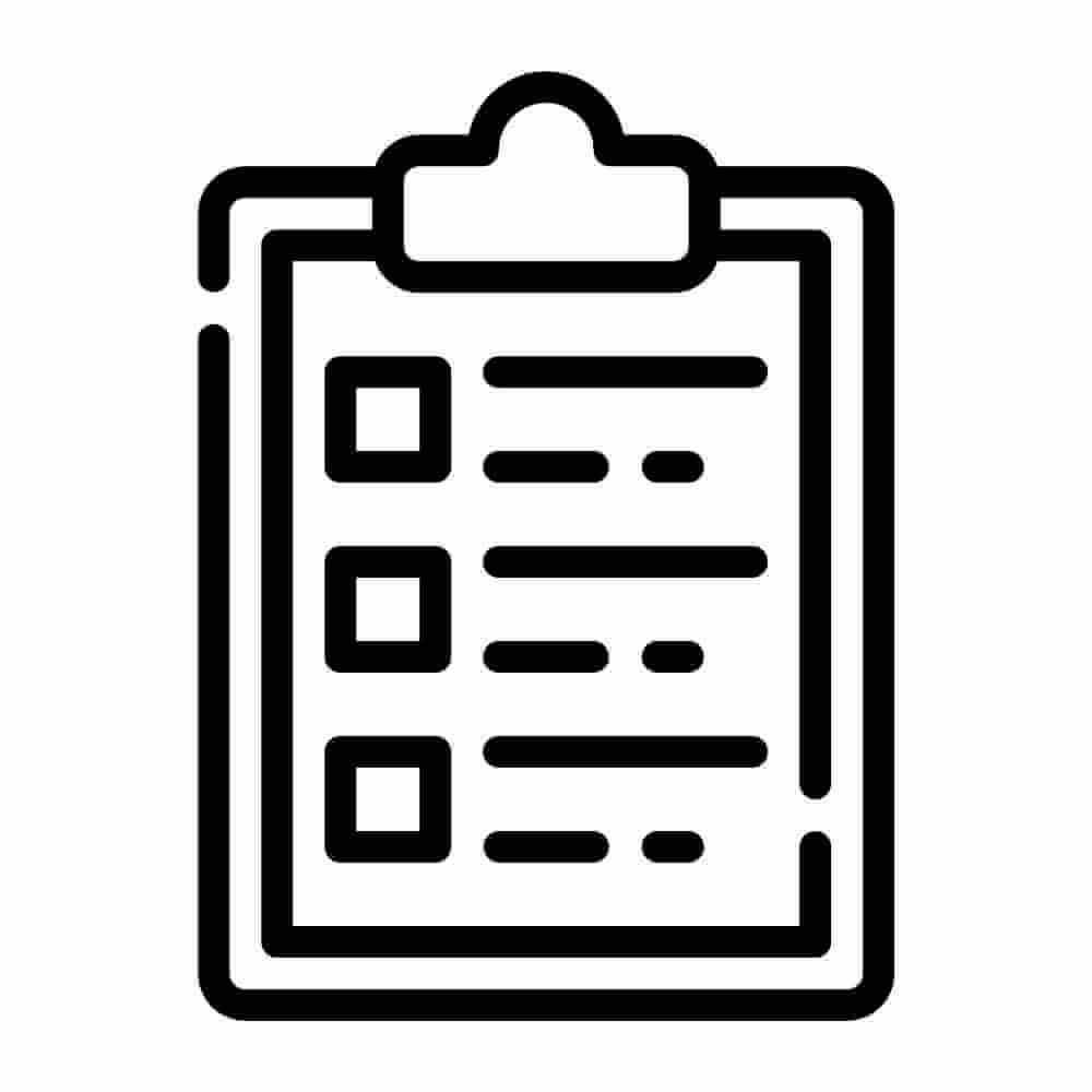 checklist on clipboard